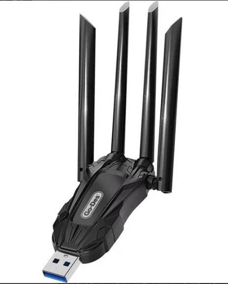 Go-Des GD-WPS015 Wi-Fi USB Adaptörü Wi-Fi Sinyal Güçlendirici 900MBPS Siyah ürün görseli 1