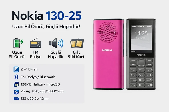 BÜYÜK EKRAN BÜYÜK TUŞ YÜKSEK SESLİ CEP TELEFONU ürün görseli 1