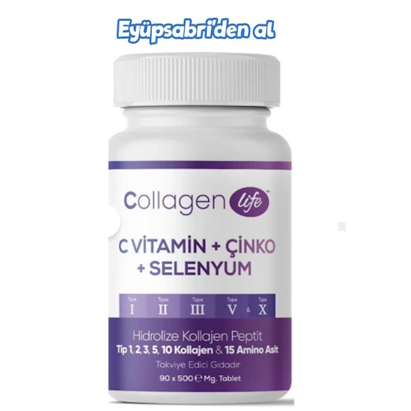 Collagen Life 5 Tip Kolajen Tip 1, Tip 2, Tip 3, Tip 5, Tip 10 -90 Tablet ürün görseli 1