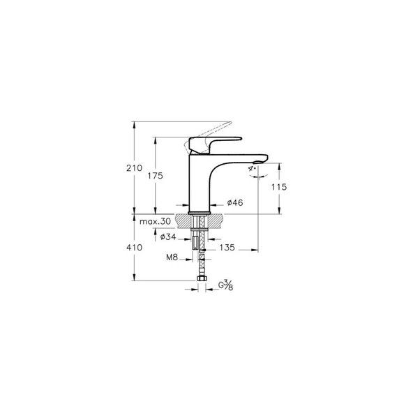 Root Round Lavabo Bataryası Altın A4270523 - Resim 2
