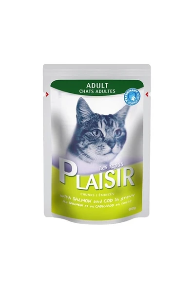 Plaisir Pouch Somonlu Morina Balıklı Kedi Konservesi 100 Gr ürün görseli 1