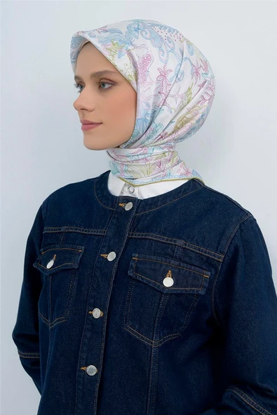 9545 ARMİNE SAF İPEK EŞARP - Resim 2