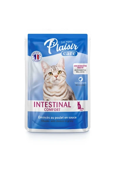 Plaisir Care Intestinal Comfort Sos İçinde Tavuklu Yetişkin Kedi Konservesi 85gr ürün görseli 1
