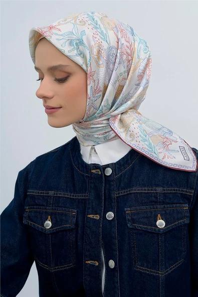 9545 ARMİNE SAF İPEK EŞARP - Resim 5