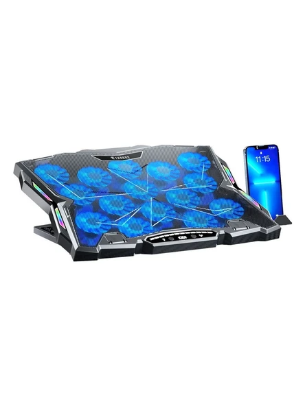 THRONE Frost GT15 15X Turbo LED Fan - 10 Modlu Rgb - LCD Ekran - Siyah (9-17 Boyut Destekli) ürün görseli 1