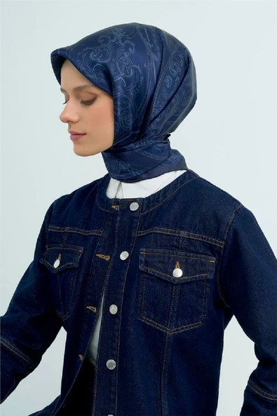 9537 ARMİNE SAF İPEK EŞARP - Resim 7