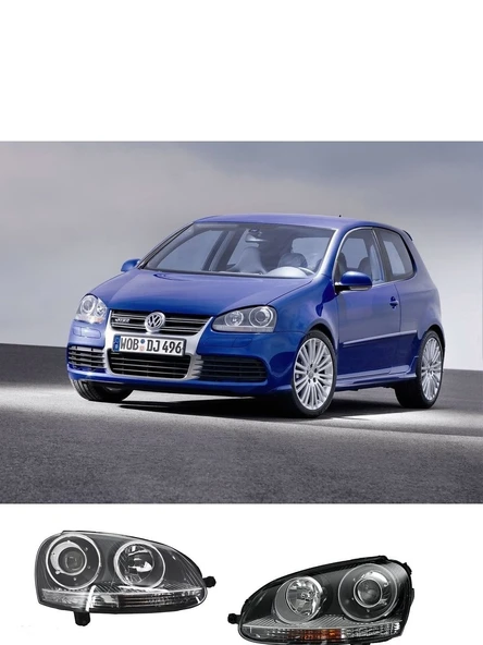 vw golf 5 uyumlu krom r32 mercek far ürün görseli 1