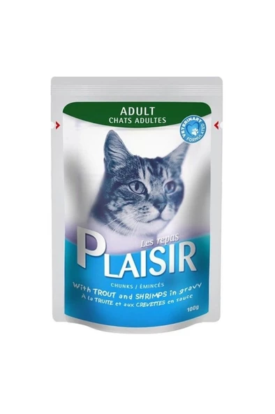 Plaisir Pouch Alabalıklı Karidesli Kedi Konservesi 100 gr ürün görseli 1