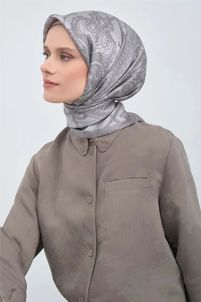 9537 ARMİNE SAF İPEK EŞARP - Resim 8