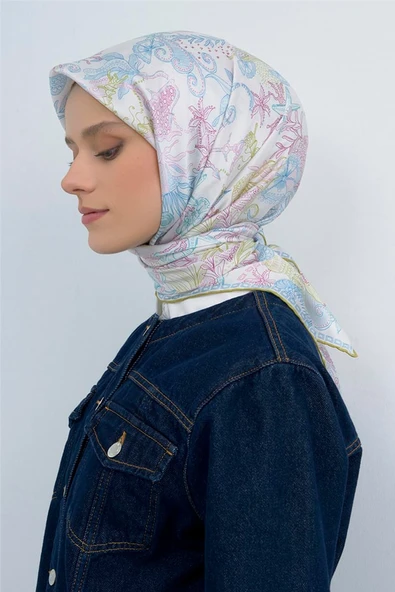 9545 ARMİNE SAF İPEK EŞARP - Resim 10