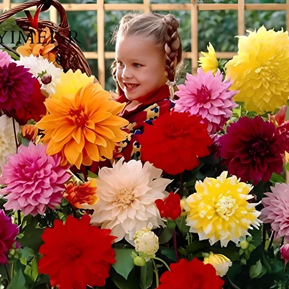 Aynı Sene Çiçek Açar Dev Çiçekli Mixed Dahlia Yumrusu (5 Adet) ürün görseli 1