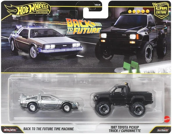 1:64 Hot Wheels Premium Car Culture 2'li Paket BACK TO THE FUTURE TIME MACHINE - 1987 TOYOTA PICKUP TRUCK HBL96 - JHW48 ürün görseli 1
