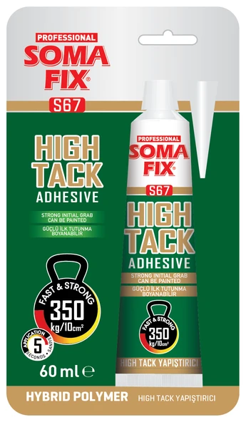 Somafix  S67 High Tack Yapıştırıcı Beyaz 60ML - Korniş  Yapıştırıcı 10  Adet ** ürün görseli 1