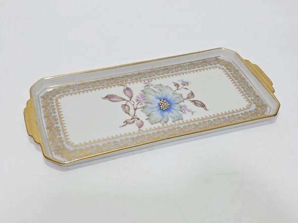 Limoges Çiçek Desenli Porselen Tepsi 33x15,5cm ürün görseli 1