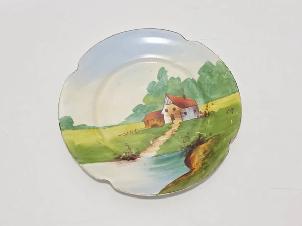 C.F.P Limoges Çiçek Desenli Porselen Duvar Tabağı 25cm ürün görseli 1