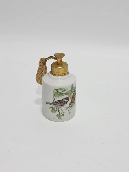 Limoges Kuş Desenli Porselen Parfüm Şişesi 12x6x6cm ürün görseli 1
