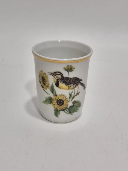 Limoges Kuş Desenli Porselen Bardak 8x6,5cm ürün görseli 1
