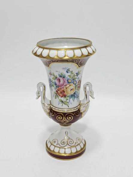 Sevres Çiçek Desenli Porselen Vazo 28cm ürün görseli 1