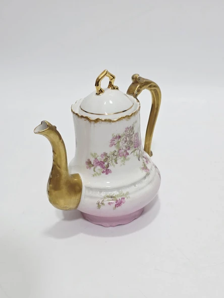 Limoges Çiçek Desenli Porselen Çay Kahve Demliği ürün görseli 1