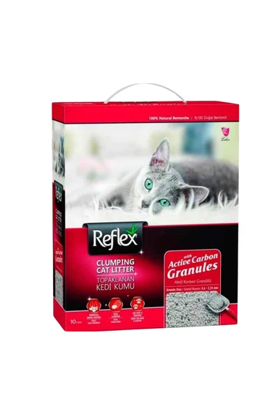 Granül Aktif Karbonlu Süper Hızlı Topaklanan Kedi Kumu 10lt ürün görseli 1