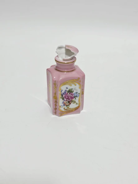 Couleuvre Limoges Çiçek Desenli Porselen Parfüm Şişesi 10x5x5cm (HASARLI) ürün görseli 1