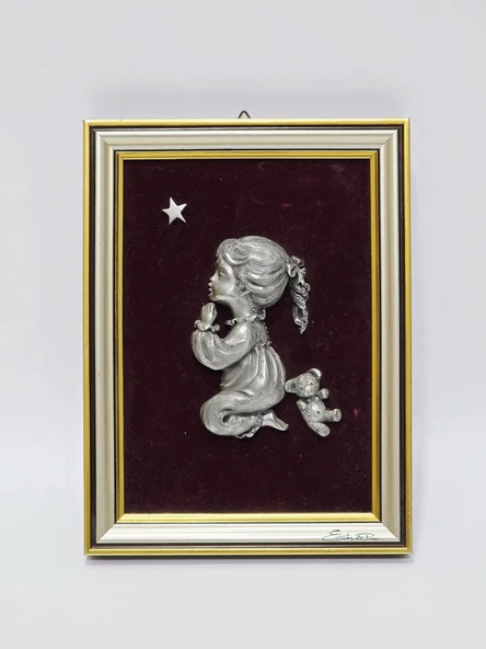 Les Etains Du Prince Dua Eden Kız Çoçuğu Adlı Zın Çerçeve 24x18x2cm ürün görseli 1