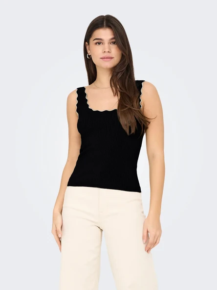15290585 ONLY JDYNANNA S/L SCALLOP EDGE TOP KNT NOOS ürün görseli 1