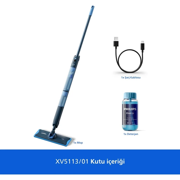 5000 Serisi OneUp Elektrikli Mop, 360° başlık ile zahmetsiz kullanım, (XV5113/01) ürün görseli 1