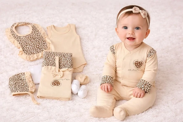 Leopar Desenli 8'li Yeni Doğan Seti ürün görseli 1