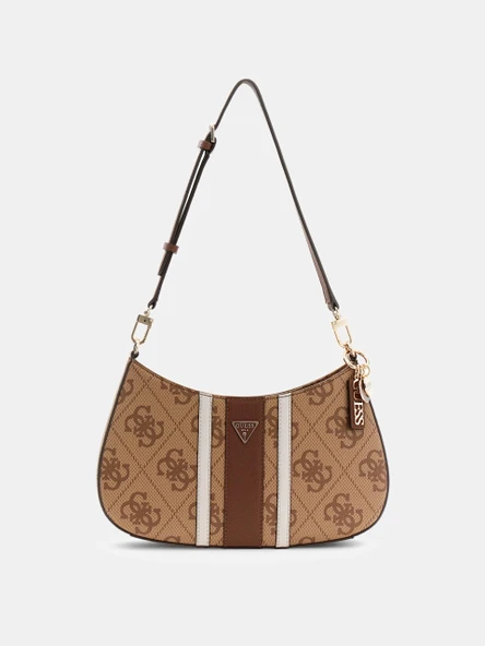 Guess Noelle II Üstten Fermuarlı Kadın Kahverengi Omuz Çantası HWSS9672180-LGW ürün görseli 1