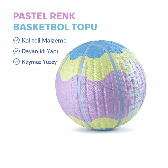 Basketbol Topu Pastel Renkli Kaymaz 5 Numara ürün görseli 1