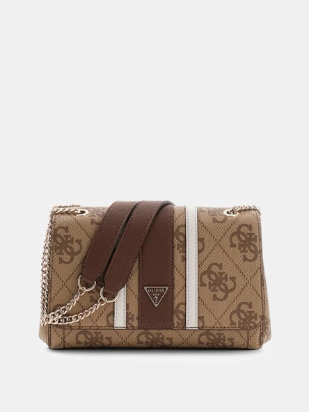 Guess Noelle II Dönüştürülebilir Kapaklı Çapraz Askılı Kadın Kahverengi Omuz Çantası HWSS9672210-LGW ürün görseli 1