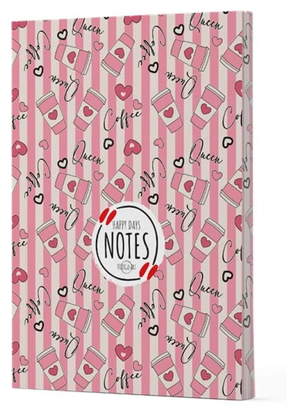 Kahve 8 - Yan Boyamalı Çizgili Defter ürün görseli 1