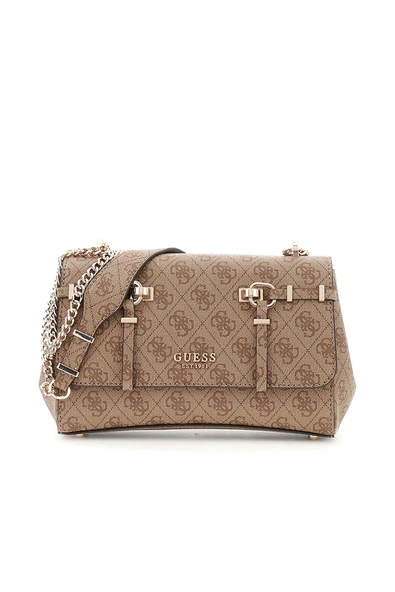 Guess Leona Logolu Dönüştürülebilir Kapaklı Çapraz Askılı Kadın Kahverengi Omuz Çantası HWSG9917210-LTL ürün görseli 1