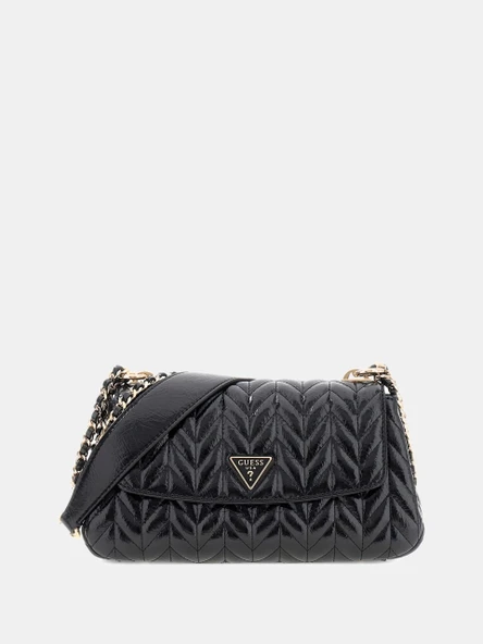 Guess Cheryl Dönüştürülebilir Kapaklı Çapraz Askılı Kadın Siyah Omuz Çantası HWTQ9720210-BLA ürün görseli 1