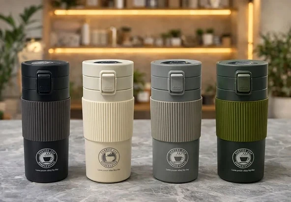 350 ml Paslanmaz Çelik Dereceli Termos Mug Bardak ürün görseli 1