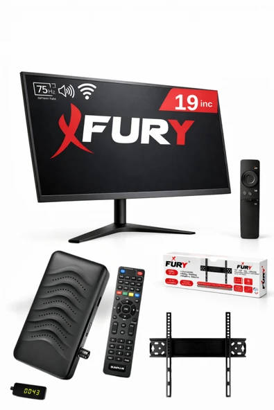 FURY 19’’ (48 Ekran) Monitör|Çanaklı/Çanaksız WiFi'li Uydu Alıcısı+TV Askı Aparatı HEDİYE ürün görseli 1