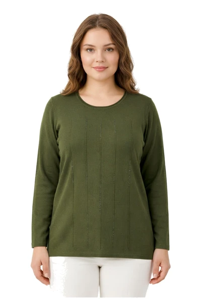Kadın Taş Desen Çima Dikişli Mevsimlik Triko Bluz BGL-ST05288 ürün görseli 1