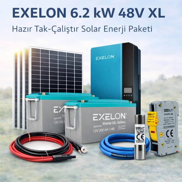 Exelon 6.2 Kw 6200 W 220 Volt Hazır  Solar Enerji Paketi ürün görseli 1