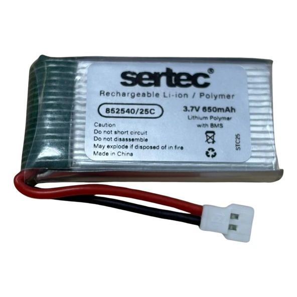 Sertec 852540 3.7V 650MAH 20C Beyaz Soket ürün görseli 1