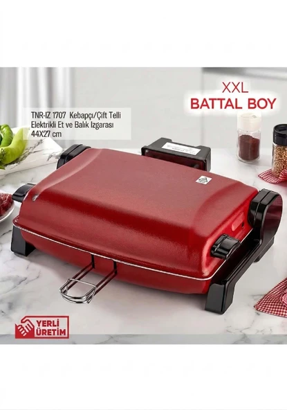 Kebapçı XXL Battal Boy Çift Telli Elektrikli Izgara (1450W) ürün görseli 1