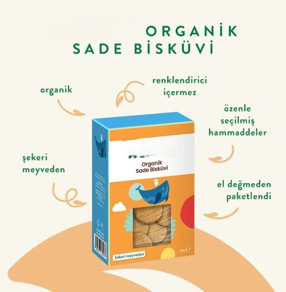 Organik Sade Bisküvi 50gr - Resim 3