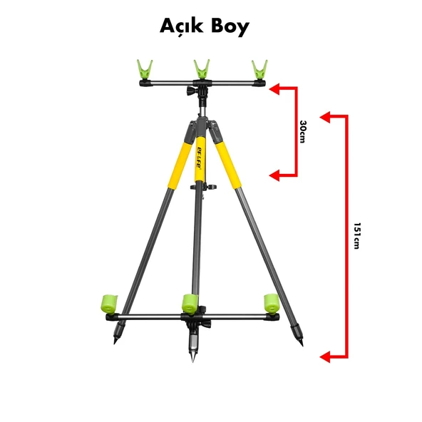Effe HG283 3 lü Kamış Ayağı Surf Tripod - Resim 4