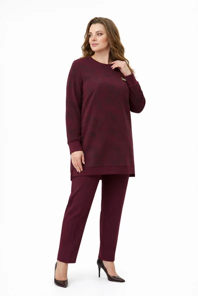 Kadın Gölge Desen Tunik Pantolon Takım  BGL-ST05430 ürün görseli 1