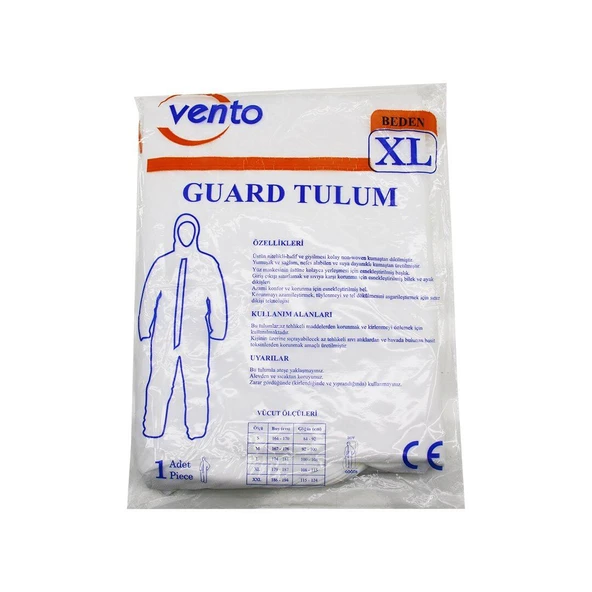 VENTO XL GUARD KORUYUCU TULUM BEYAZ - HAFİF - NON-WOVEN KUMAŞ BOY: 179-187CM - GÖĞÜS: 108-115CM (4915) ürün görseli 1