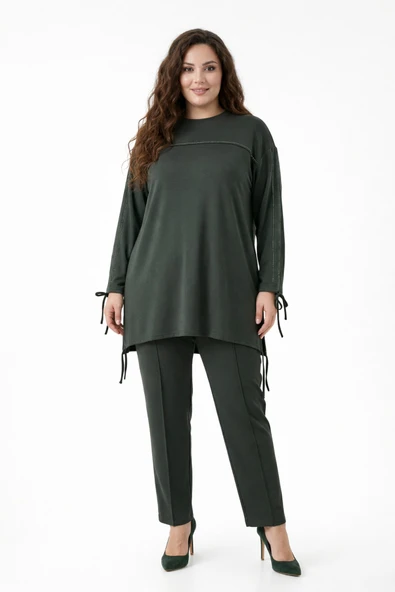 Kadın Taşlı Tunik Pantolon Takım  BGL-ST05429 ürün görseli 1