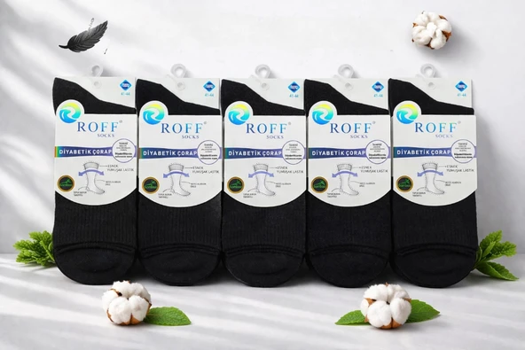 Roff Erkek Bambu Şeker Soket Çorap 14405 - 12 Adet  Siyah 41-44 ürün görseli 1