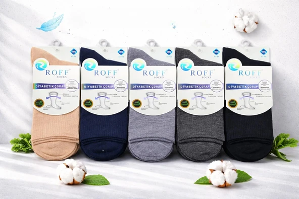 Roff Erkek Bambu Şeker Soket Çorap 14405 - 12 Adet  Karışık Renk 41-44 ürün görseli 1