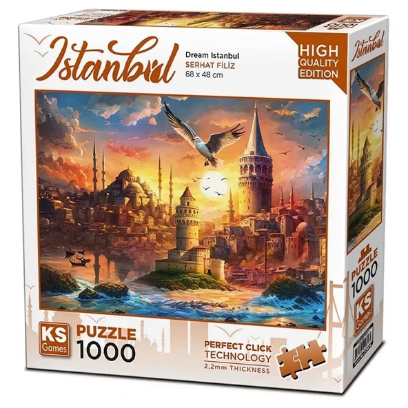 Ks Games Dream İstanbul Puzzle 1000 Parça - Yetişkin ve Çocuklar İçin Eğitici Yapboz Oyunu - Yüksek Kaliteli, İstanbul Manzaralı Puzzle - 1 Adet ürün görseli 1