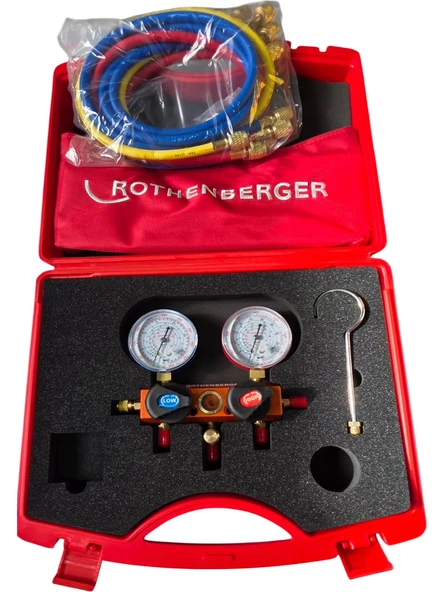Rothenberger 5 Hortumlu Çantalı Manifold Seti R22/R410A/R404A NO:1000050067 ürün görseli 1